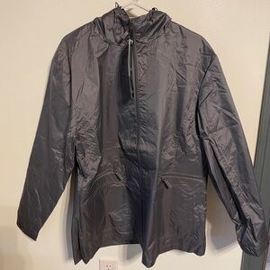 Mack Russo Windbreaker Jacket Mens XXL Grey Full Zip Hoodie Drawstring Vents